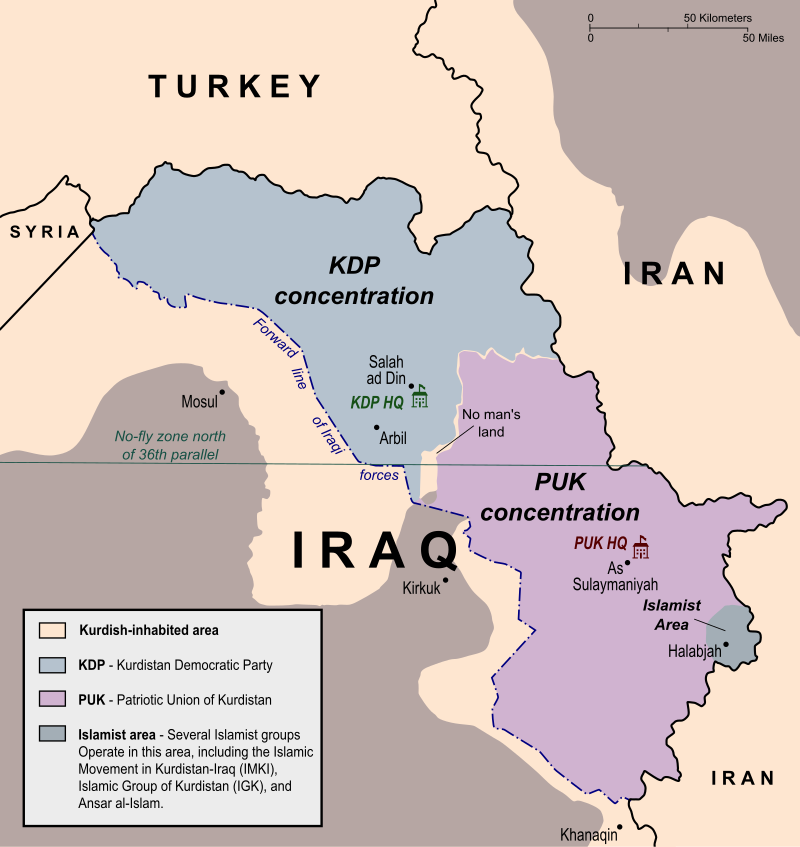 Map of the Kurdistan Region